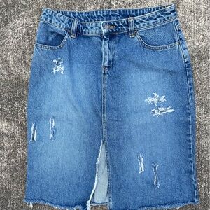 Distressed Jean skirt, Jean skirt